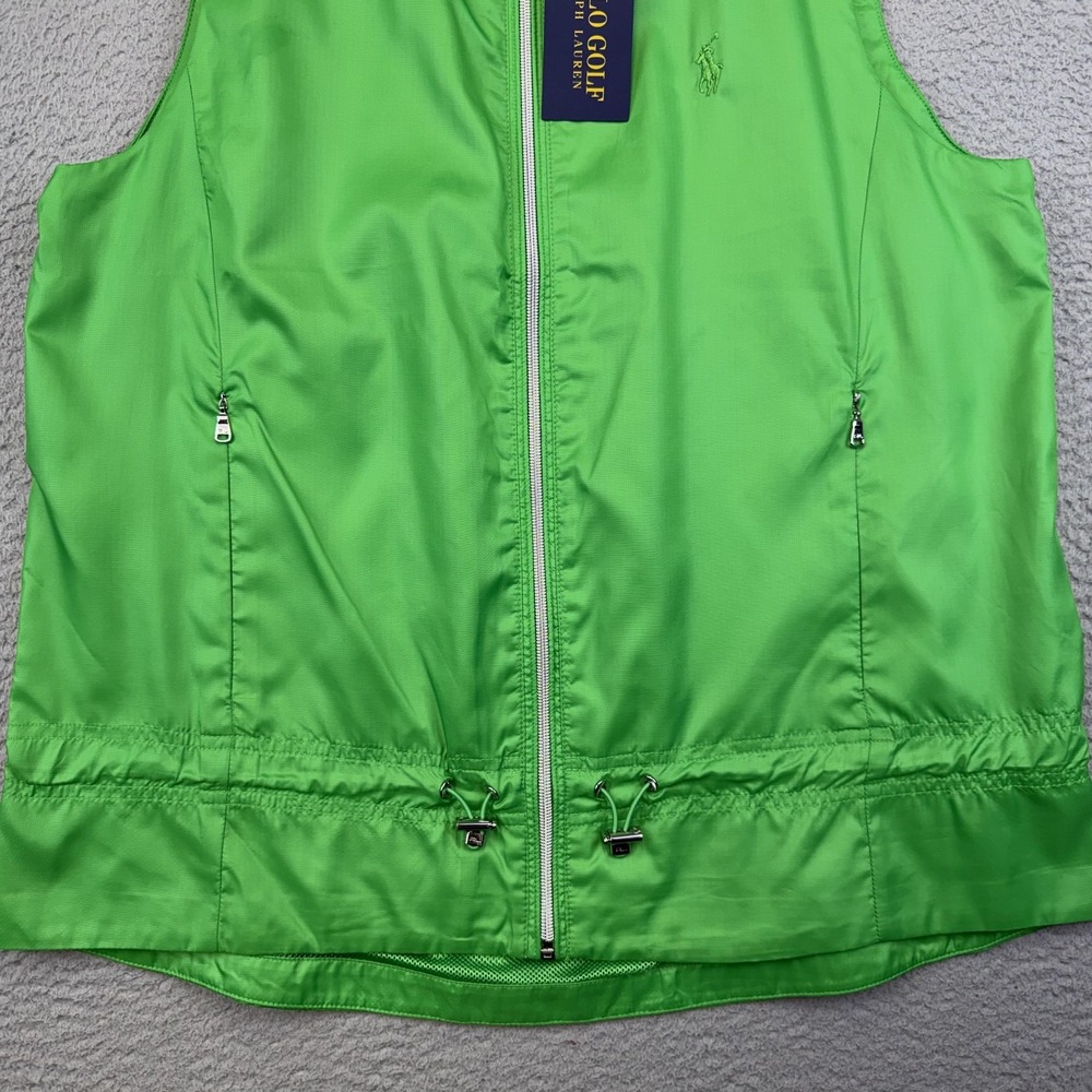 Polo Golf‎ Ralph Lauren Vest Womens Large Green Water Repellent Windbreaker - Picture 3 of 13